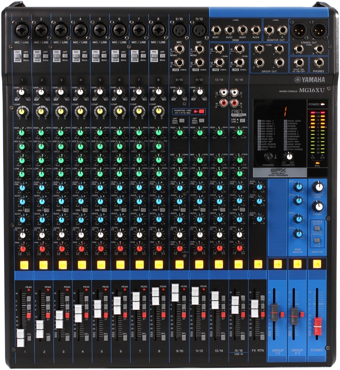 YAMAHA, MG16XU mixer.